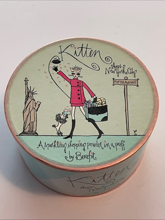 Benefit cosmetics Other - Vintage Y2K Benefit Rare Kitten Shops New York City copper sparkle powder puff
